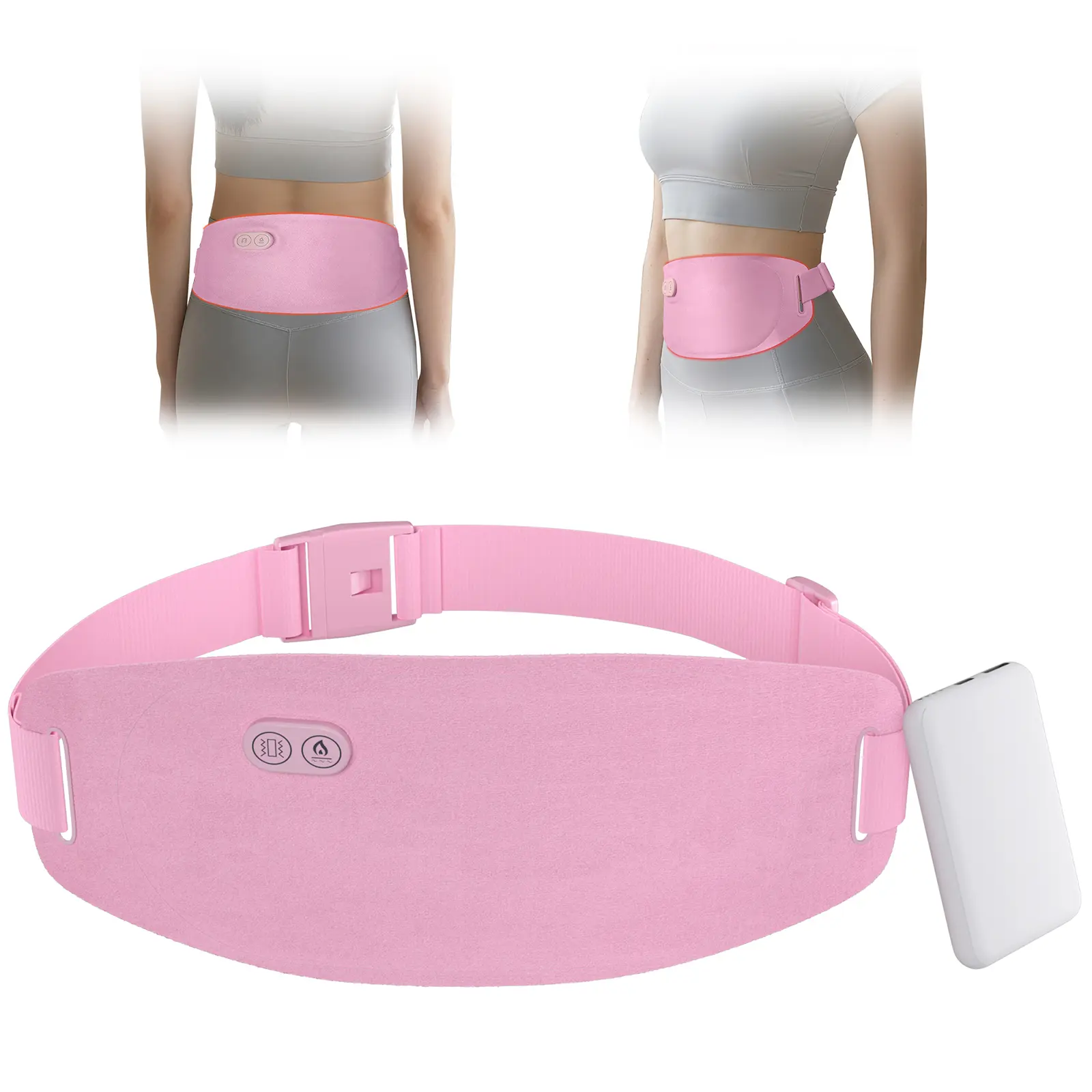 Multifunctional Graphene Heating Pad for Women, Rechargeable Battery Cordless Velvet Fabric Belt with Adjustable Heating Temperature, 3 Heat Modes, 5 Massage Modes, Ultra Thin Personal Care Appliance for Menstrual Pain Relief, Multifunctional Heating Pad