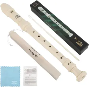 Soprano Recorder Instrument for Beginner,  Fingering C Key Recorder Instrument,Beige