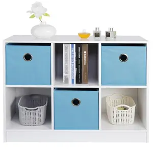 Zenstyle 6-Cubby Cube Storage Shelf Organizer - Stackable, Waterproof, Decorative Shelves with Extra Security, 31.6x11.9x23.6 In, for Bedroom, Counter, Cabinet Top