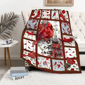 Cardinal Blanket - Christmas Valentines Day Gift - I'm with You Red Birds Cozy Wram Blanket for Couch,Sofa,Bedroom - Cardinal Decor Gifts Decor Soft Cozy Fleece Bedding for Lover for Home Office Travel Birthday Anniversary Holiday Christmas Halloween