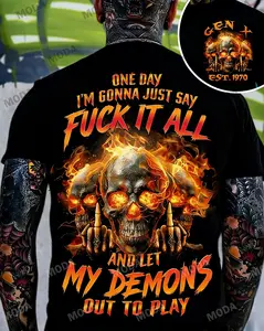 Chaosmoda Generation X One Day I'm Gonna Just Say Fuck It All Custom Year Skull T-shirt