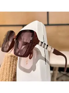 Fashion Oversized Square  Sun Glasses High Definition Sunglasses Women's Light Luxury High Quality Large Frame Eyewear