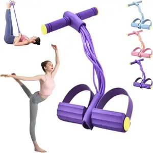 HOWAY Multifunction Tension Rope Upgrade 8-Tube Elastic Yoga Pedal Puller Resistance Band, Full-Body Workout For Home Gym, Tones Arms Abs Waist, Unisex Leg Stretch Rope Exercise Total Body Training Resistance Bands Tensioner