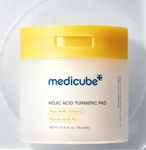 Medicube Official Kojic Turmeric Toner Pads – 70 Count with Glycolic Acid for Pore Refining & Skin Brightening