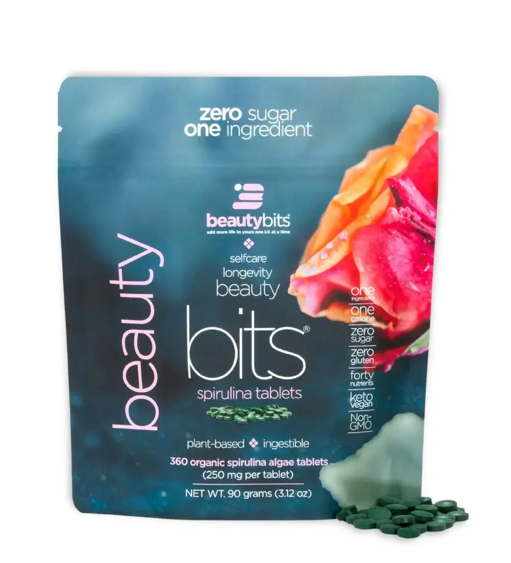ENERGYBITS Organic Spirulina Algae Tablets for Skin, Hair, Nails, Collagen - 360 Tablets, High Protein, 40+ Vitamins & Minerals