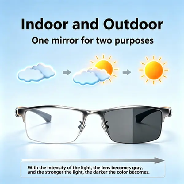 Unisex Photochromic TR90 Glasses – Transition Auto Darkening Lenses, UV400 Protection, Clear Indoors & Dark Outdoors Lightweight Eyewear comfortable universal fit eyeglass