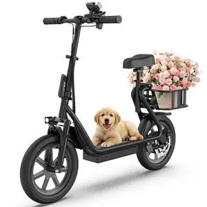 Electric Scooter – 48V 22.5Ah Battery, 22MPH Top Speed, 21-27 Miles Range, Rear Storage Basket for Errands