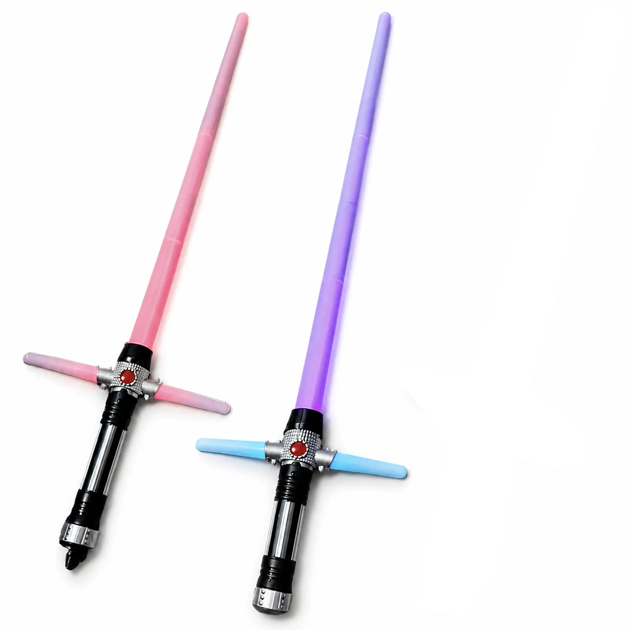 Galaxy Light Up Saber 2PC Expandable LED Laser Swords with Motion FX Sound Dual Blade Mode Telescoping Design 6 Colors