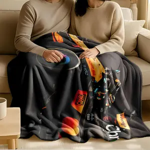 1 piece F1 Racing: McLaren Team's Track Racing Moments themed flannel blanket - Flannel woven blanket in modern style, suitable for sofas and beds, all-season use, super soft and comfortable, digitally printed pattern, machine washable and durable