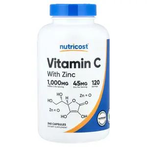 Nutricost Vitamin C with Zinc, 240 Capsules