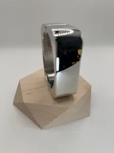 Metal Square Bangle Bracelet in Stainless Steel gold and silver tone