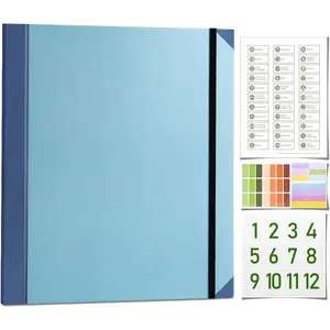 Document Organizer - Binder for Important Documents, Document Organizer Folio for Bills Checks Birth Certificates etc (Blue)