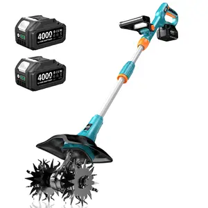 SEESII 20V Electric Tiller for Gardening 360 RPM Rototiller Cordless Cultivator 8000mAh Battery 4 Blades Handheld Tiller for Raised Beds Outdoorfun#fathersdaygift