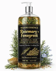 500ML Rosemary + Fenugreek Botanical Hair Growth Shampoo – Biotin, Keratin & Horsetail Extract - With Real Visible Pieces of Rosemary, Fenugreek & Cinnamon Thickening & Strengthening Formula