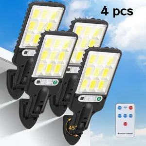 Solar Lights Outdoor, 6000 Lumens 4pack 108COB LED Solar Powered Motion Sensor Wall Lamp - IP65 Waterproof with Remote Control, Durable Security Light for Outside Wall, Garden, Yard, Porch (4Pack)