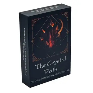 Crystal Path Oracle Cards Set, 50 Healing Stones with Wisdom Divination Messages and Guidance, 13x8cm Size, Perfect for Meditation & Spirituality