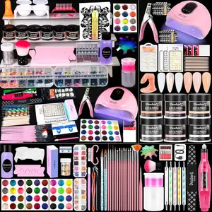 Acrylic Nail Kit With Drill And U V Light Full Nail Kit Set Professional Nail Starter Kit For Beginners Acrylic With Everything