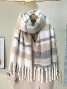 Women's Winter Scarf, Thickened Mohair Plush Shawl, Fluffy Soft Scarf, Korean Style Versatile Design, Perfect for Autumn & Winter Seasons