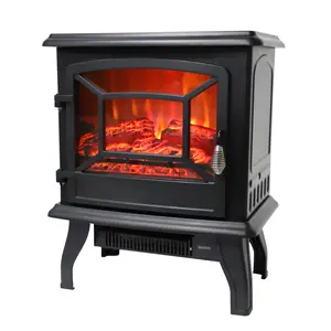 SF507-17 17 inch 1400W Freestanding Electric Fireplace with Dual Heat Modes & NTC Temperature Control Black