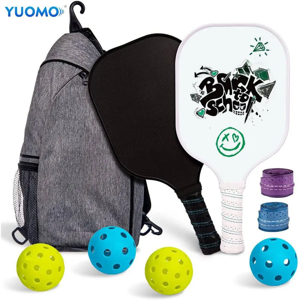 Carbon Fiber custom made Set of 2 Rackets and 4 Balls Pickleball Racquet with Pickleball Bag Usapa OEM Pickleball paddle