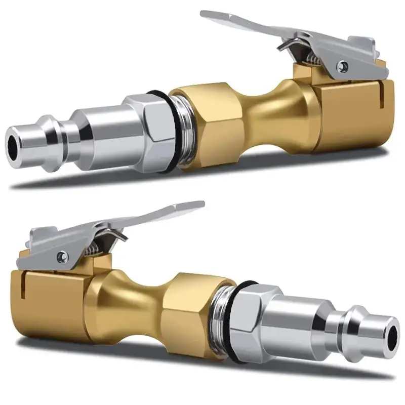 Car Tire Inflation Clip, Brass Air Chucks, Closed-flow Tire Clamp, Car Tire Brass Clamp, Tyre Repair & Fitting Tool for Car Repair