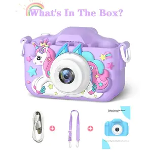 【Black Friday】Kids Digital High-Definition Camera - Compact, Rechargeable Kids Video Recorder with Selfie Mode, Rear Lens, Portable Travel Design, Cute Silicone Case, Quality Screen, Ideal Gift for 3-12 Year Olds Boys & Girls