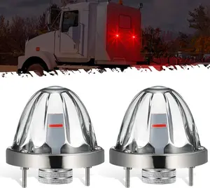 Partsam Watermelon Lights Clear Lens Red LED Side Marker Turn Signal Lights  2Pcs