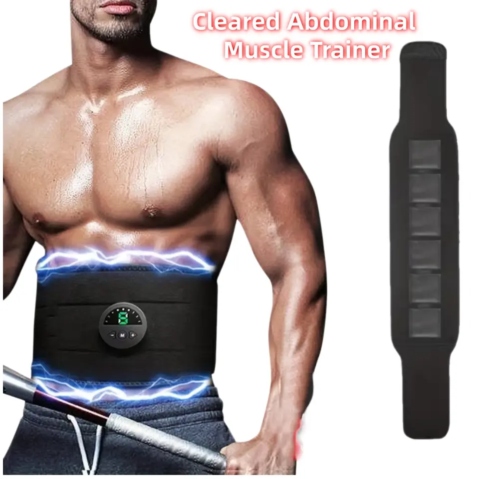 EMS Abdominal Toning Belt 20Hz Core Stimulator - Stomach Body Sculpting Tool, Waist Trimmer Belt with LCD Display, 6 Modes, 19 Intensities, Rechargeable, Portable Massage Wrap for Muscle Recovery (Men & Women)
