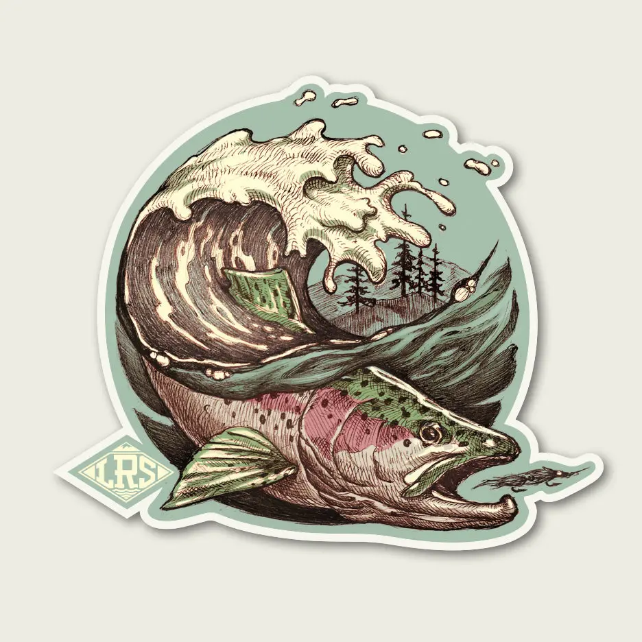 Rainbow Trout Wave Decal