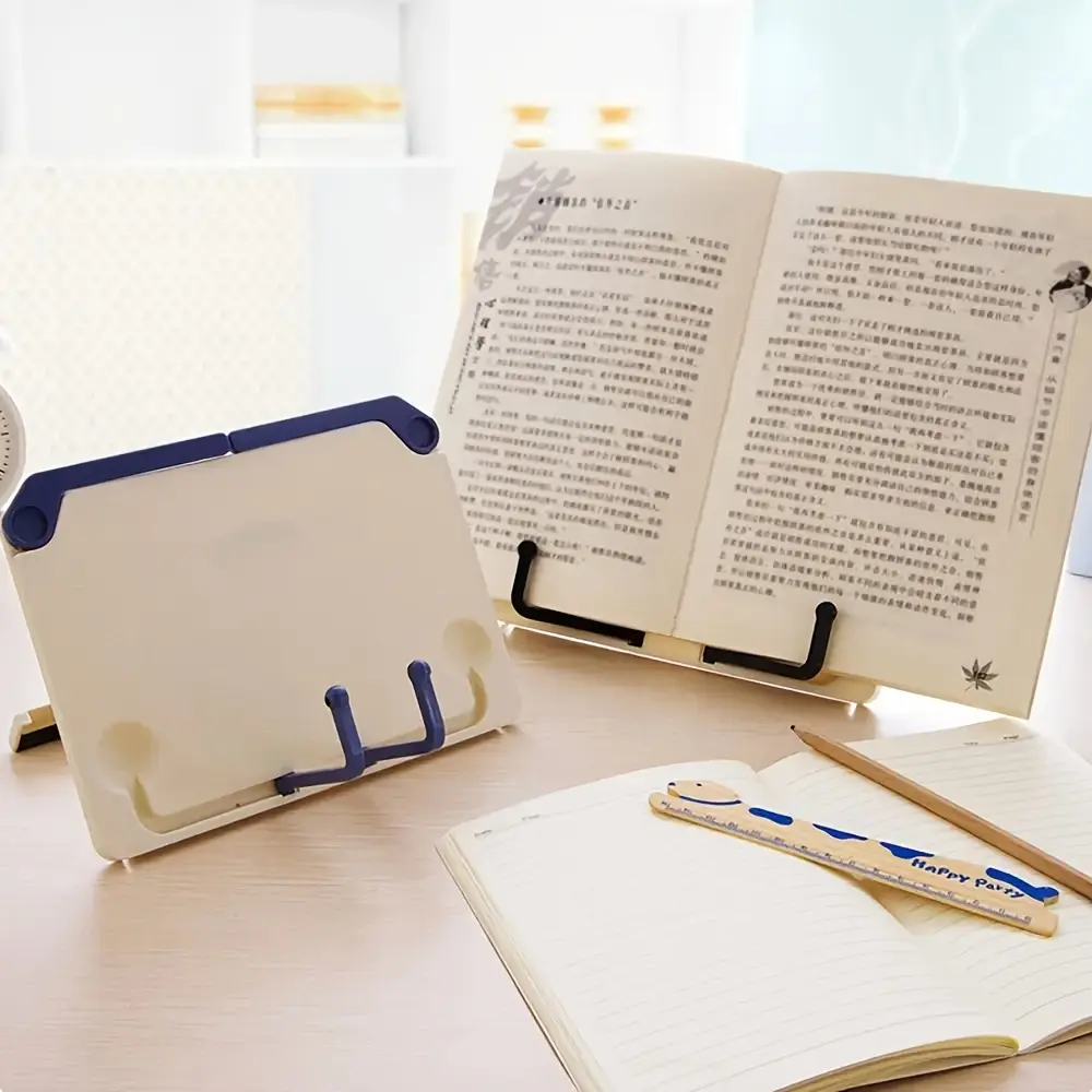 2pcs Adjustable Reading Book Stand - Ergonomic Bookends for Reading, Study, Music Score, Textbooks, Drawing & More - Space-Saving, Multi-Angle, Durable, and Portable Holder