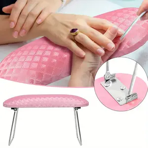 1Pcs nail armrest, microfiber leather armrest, with non-slip hand rest, essential for nail technicians, nail tools, nail salon hand cushion, suitable for DIY nail art, Nail art manicure, foldable microfiber leather nail armrest