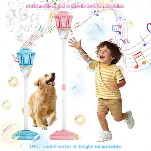 Viral Party Bubble Machine, 47 Inch Rechargeable LED Bubble Blower with Music, Adjustable Height, Free 10 Bubble Refills, Multifunction Bubble Maker, Automatic Bubble Machine, Toddler Bubble Machine, Party Essentials