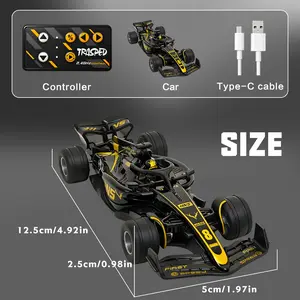 New HG4234 RC Car 1:64 Mini Alloy RC Car 2.4G  RC Desktop RC Drift Car Model Cruise Control Three Speed Gift Light
