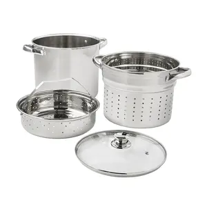 Mainstays 4-Piece Stainless Steel 8 qt Cooker Multipot Set