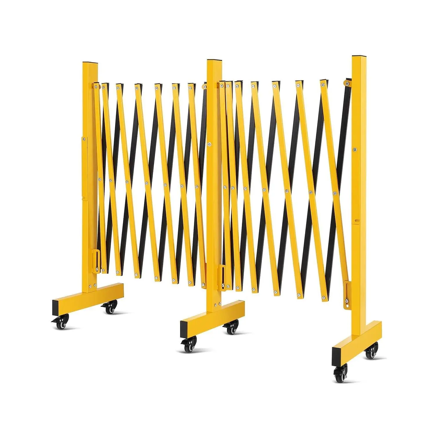 16FT Expandable Barricade Gate with Wheels | Ultimate Crowd Control Solution | Portable & Retractable Traffic Barrier for Construction Sites, Events & Emergencies