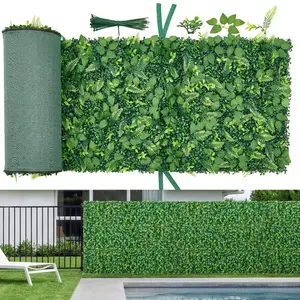 VEVOR Artificial Plant Wall, 4 PCS, Each Panel 2x 8 ft Artificial Boxwood Panels, Sun Protection Greenery Backdrop Privacy Hedge Fence, Fake Grass Screen for Wedding, Indoor, Outdoor Garden, Backyard