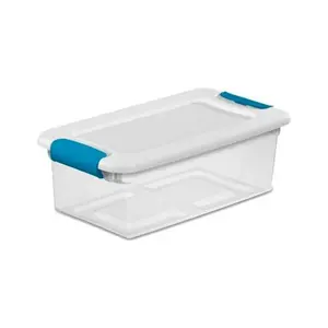 212 MAIN Lockable Storage Organiser Boxes - 12-Pack 6Qt Rectangular Plastic Locking Bins, Latching See-Through Containers (Model 14928012), Plastic Box