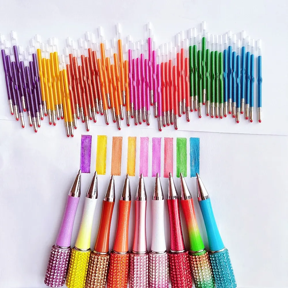 30 short colored gel pen refills, self-selected colored ink cartridges, 0.7mm color-rich gel pen refills set, compatible with string pen, colorful set (nine colors)
