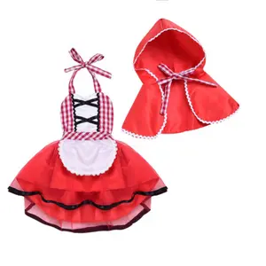 Ma&Baby Halloween Baby Little Red Riding Hood Costume Outfit Newborn Toddler Girl Tutu Dress Cloak Outfits Fairy Tale Costume