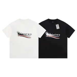 BABLETWO 24SS Splash ink graffiti Coca Cola logo short sleeve T-shirt (black/White)