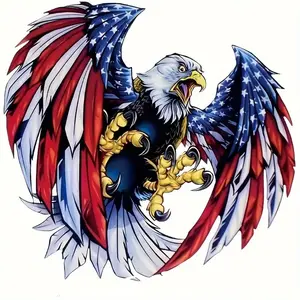 American Flag Eagle Design Car Sticker, Waterproof Vinyl Sticker, Suitable for Trucks Car Windows Bumpers Windshields Motorcycle Front Fairings Scooters, Universal Car Sticker, Truck Car Decal