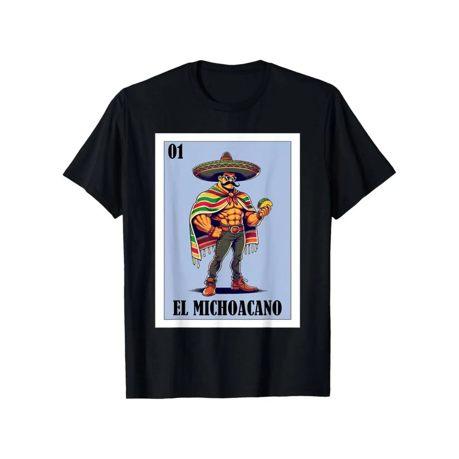 Summer t Shirts Men's Cotton T-Shirt with Funny Michoacan Mexican Design - El Michoacano, Round Neck, Short Sleeve, Machine Washable, Funny, Cotton