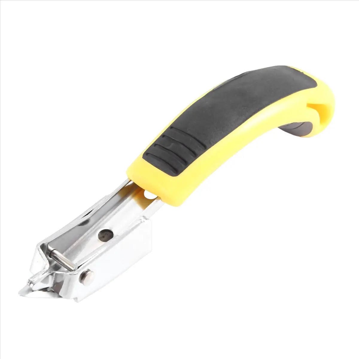 Heavy Duty Upholstery Staple Remover - 16cm Black,Yellow & Silver Steel Hand Tool with Dual Rubber Non-Slip Handle for Comfortable Use, Ergonomic Design & Leverage for Quick and Easy Removal Without Surface Damage on Upholstery,Floors, Furniture
