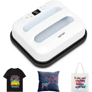 Heat Press Machine 12" x 10" Portable & Easy Heat Press for T-Shirts, Pillows, Tote Bags &  White (Heat Press)