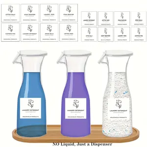 2/3 Pack Laundry Detergent Dispenser with Waterproof Label for Laundry Room, Fabric Softener Dispenser, Laundry Soap Dispenser Liquid Laundry Detergent Container, Laundry Detergent Organizer, Refillable Bottle