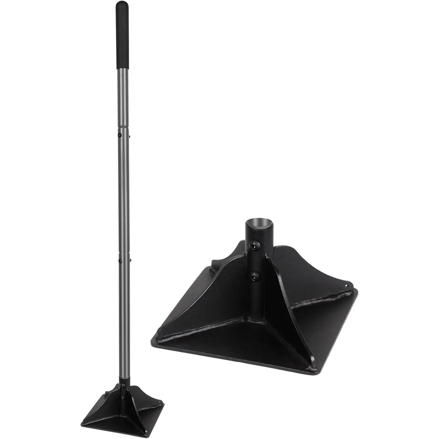 #Summervibes Walensee Steel Tamper with 48 inch Handle 8"x8" Garden Tamper with Rubber Grip All-Steel Heavy Duty Tamper Tool for Leveling Ground Gravel Soil Asphalt Sand Installing pavers and Repairing Blacktop