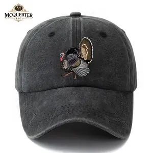 Turkey Hunting Washed Hat, Wild Turkey Dad Hat, Vintage Hunting Baseball Cap, Gobbler Hunter Cap, Outdoor Casual Hat