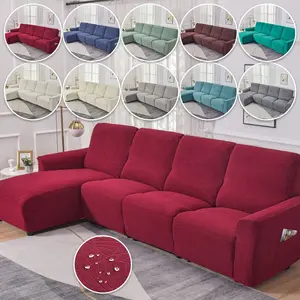 Stretch Large Leaf Jacquard L-Shape Sofa Cover, Full Coverage Universal Washable Slipcover for CHEERS