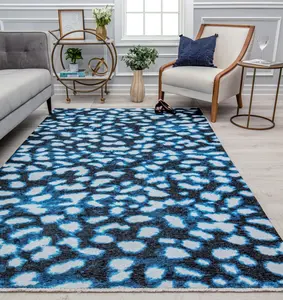 Isaac Mizrahi RA31916 5 ft. 3 in. x 7 ft. Serafina EO35A Soft Spot Geometric Contemporary Blue Area Rug