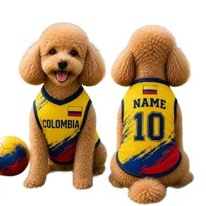 Colombia Pet Soccer Jersey – Custom Dog Football Shirt with Personalized Name & Number
